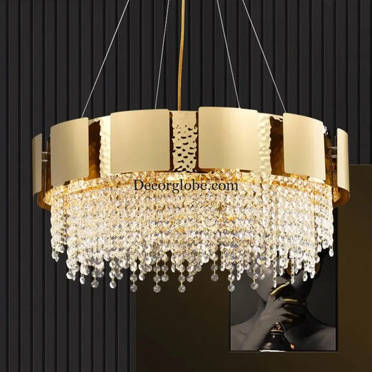 Modern Golden Stainless Steel Chandelier - Elegance for Living and Dining in Villas and Duplex Buildings - DecorGlobe