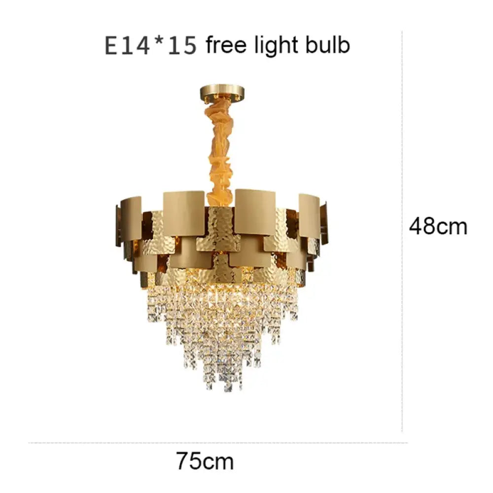 Modern Golden Stainless Steel Chandelier - Elegance for Living and Dining in Villas and Duplex Buildings - DecorGlobe