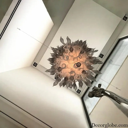 Modern High Ceiling Glass Chandelier for Foyer Lighting Chandelier