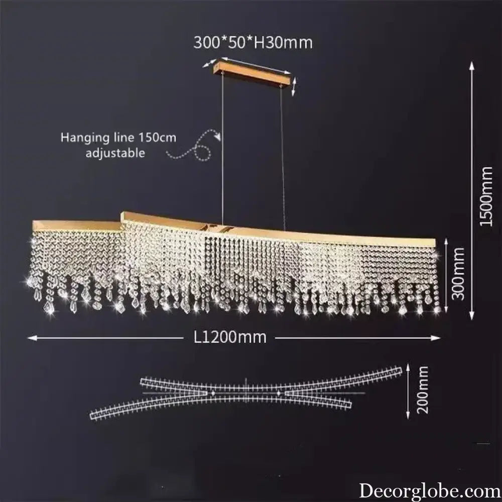 Modern LED Crystal Chandelier - Elegant Lighting Fixture for Living Room, Dining Room, Kitchen, and Home Lighting Decor - DecorGlobe