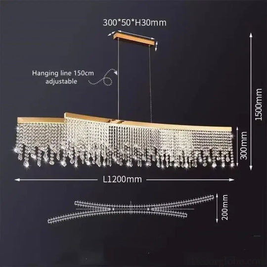 Modern LED Crystal Chandelier - Elegant Lighting Fixture for Living Room, Dining Room, Kitchen, and Home Lighting Decor - DecorGlobe