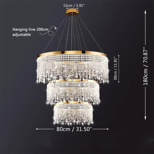 Modern LED Crystal Chandelier - Elegant Lighting Fixture for Living Room, Dining Room, Kitchen, and Home Lighting Decor - DecorGlobe