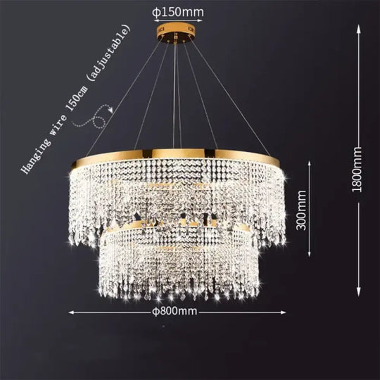 Modern LED Crystal Chandelier - Elegant Lighting Fixture for Living Room, Dining Room, Kitchen, and Home Lighting Decor - DecorGlobe