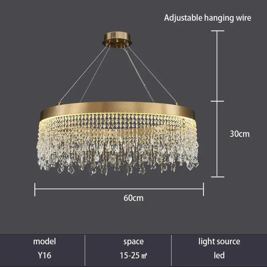 Modern LED Crystal Chandelier - Elegant Lighting Fixture for Living Room, Dining Room, Kitchen, and Home Lighting Decor - DecorGlobe