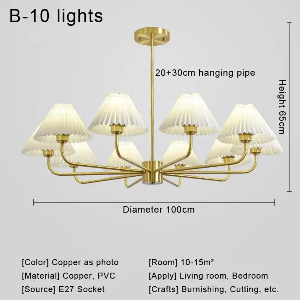 Modern LED Fabric Chandelier Light for Living and Dining Room B 10 lights / Warm White Chandelier