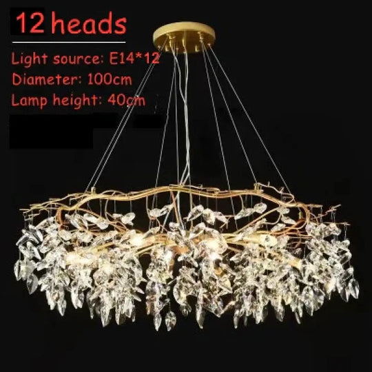 Modern LED Leaf Crystal Ceiling Chandeliers - Elegance for Living, Dining, and Bedrooms - DecorGlobe
