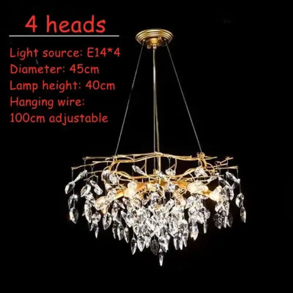 Modern LED Leaf Crystal Ceiling Chandeliers - Elegance for Living, Dining, and Bedrooms - DecorGlobe