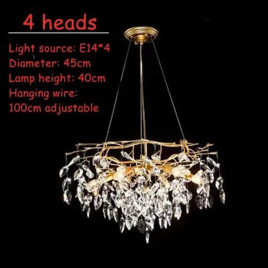 Modern LED Leaf Crystal Ceiling Chandeliers - Elegance for Living, Dining, and Bedrooms - DecorGlobe
