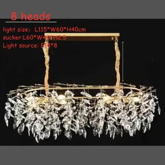 Modern LED Leaf Crystal Ceiling Chandeliers - Elegance for Living, Dining, and Bedrooms - DecorGlobe