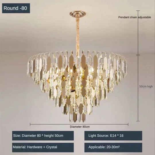 Modern LED Luxury Triangular Multi-Level Crystal Chandelier - Elegant Illumination for Living Rooms, Bedrooms, and Dining Spaces - DecorGlobe