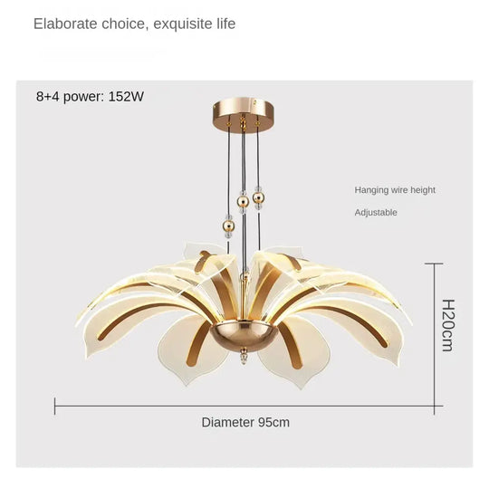 Modern LED Night Primrose Petals Ceiling Chandelier - Minimalist Elegance for Living, Dining, and Bedrooms - DecorGlobe