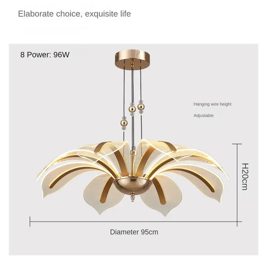 Modern LED Night Primrose Petals Ceiling Chandelier - Minimalist Elegance for Living, Dining, and Bedrooms - DecorGlobe