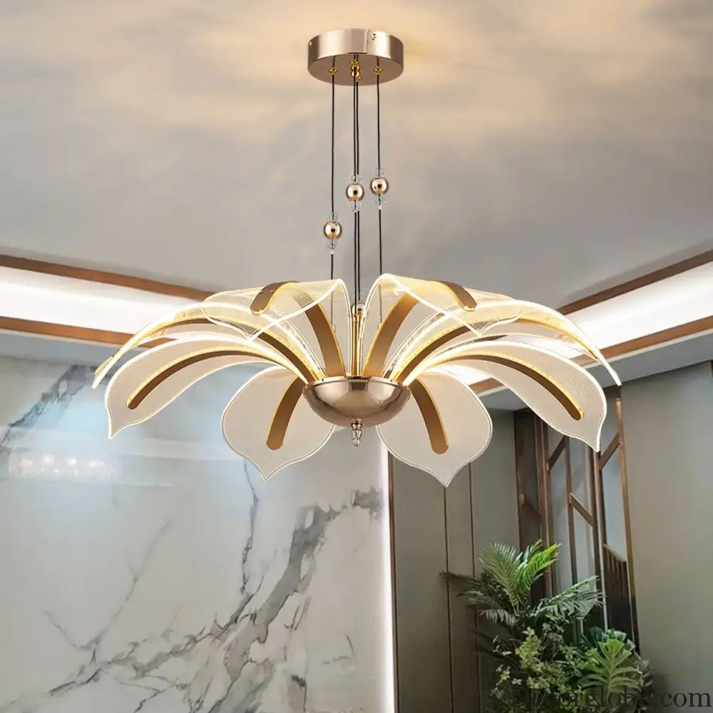 Modern LED Night Primrose Petals Ceiling Chandelier - Minimalist Elegance for Living, Dining, and Bedrooms - DecorGlobe