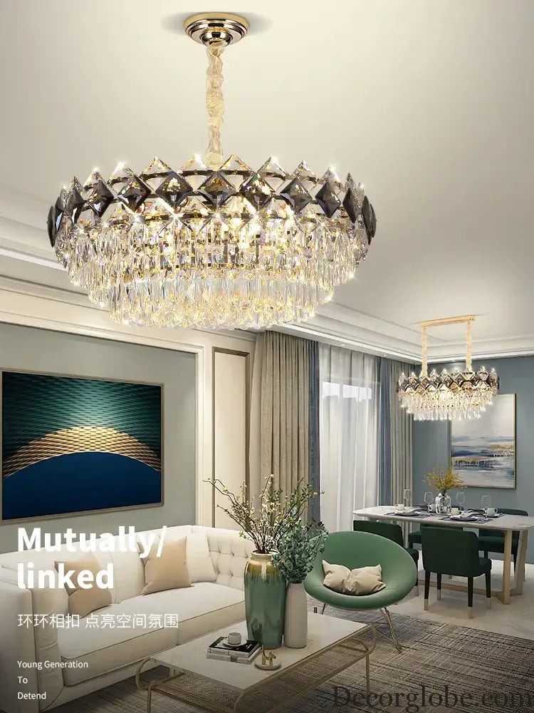Modern Light Luxury Crystal Chandelier - A Stunning Main Lamp for Living Rooms, Dining Rooms, and Bedrooms - DecorGlobe