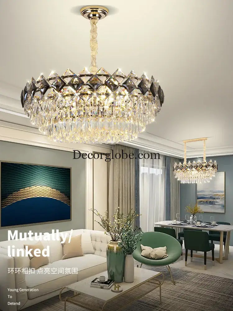 Modern Light Luxury Crystal Chandelier - A Stunning Main Lamp for Living Rooms, Dining Rooms, and Bedrooms - DecorGlobe