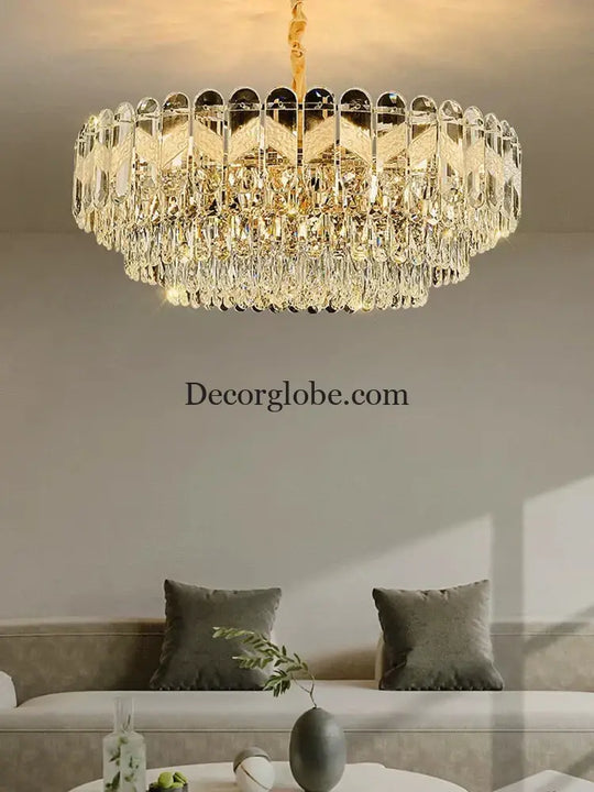 Modern Light Luxury Crystal Chandelier - Gold Finish for Dining and Living Rooms with Free Shipping - DecorGlobe
