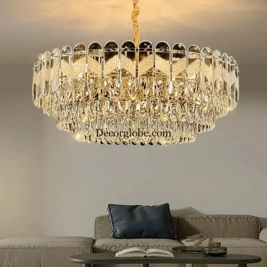 Modern Light Luxury Crystal Chandelier - Gold Finish for Dining and Living Rooms with Free Shipping - DecorGlobe
