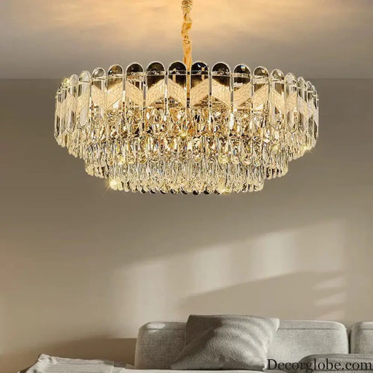 Modern Light Luxury Crystal Chandelier - Gold Finish for Dining and Living Rooms with Free Shipping - DecorGlobe