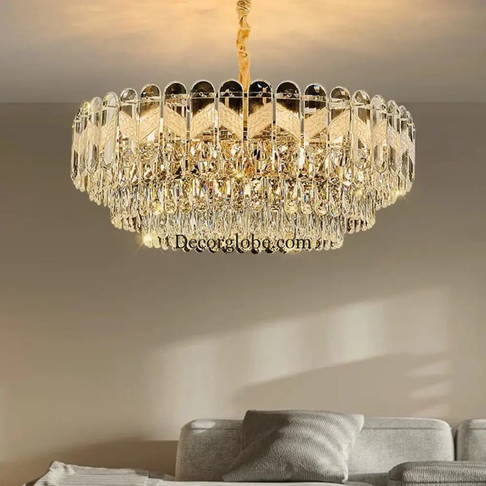 Modern Light Luxury Crystal Chandelier - Gold Finish for Dining and Living Rooms with Free Shipping - DecorGlobe