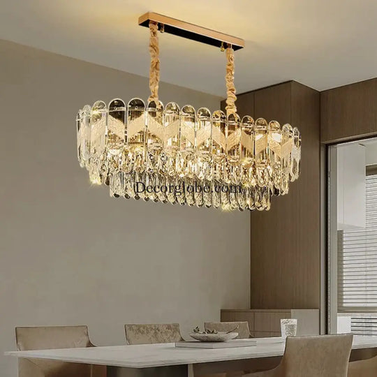 Modern Light Luxury Crystal Chandelier - Gold Finish for Dining and Living Rooms with Free Shipping - DecorGlobe