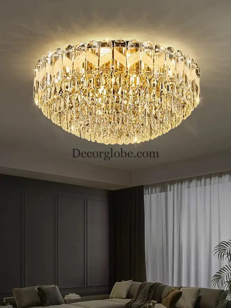 Modern Light Luxury Crystal Chandelier - Gold Finish for Dining and Living Rooms with Free Shipping - DecorGlobe