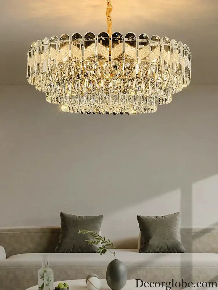 Modern Light Luxury Crystal Chandelier - Gold Finish for Dining and Living Rooms with Free Shipping - DecorGlobe