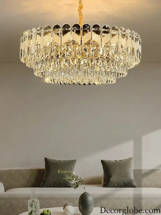 Modern Light Luxury Crystal Chandelier - Gold Finish for Dining and Living Rooms with Free Shipping - DecorGlobe