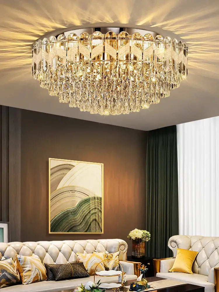 Modern Light Luxury Crystal Chandelier - Gold Finish for Dining and Living Rooms with Free Shipping - DecorGlobe