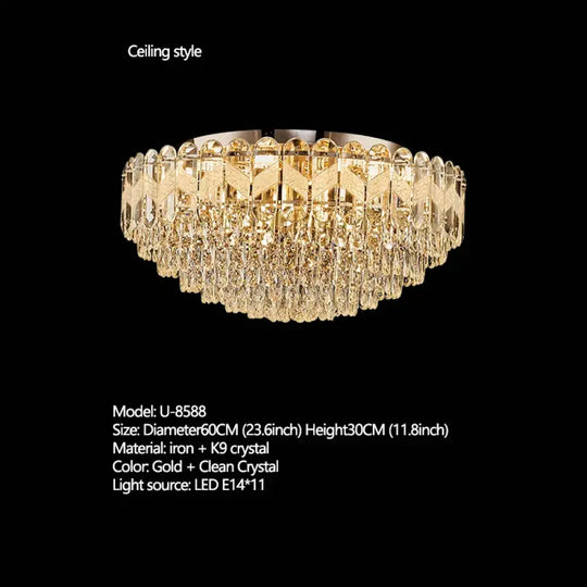Modern Light Luxury Crystal Chandelier - Gold Finish for Dining and Living Rooms with Free Shipping - DecorGlobe