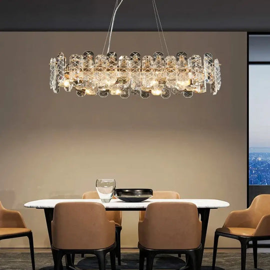 Modern Lustre Crystal LED Pendant Lights - Elegant Illumination for Living, Dining, and Bedroom Spaces - DecorGlobe