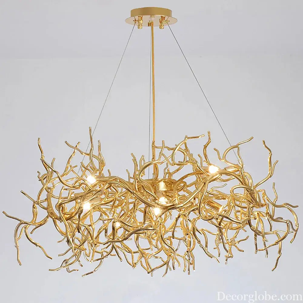 Modern Luxury Chandelier Lighting - LED Gold Branch Chandelier for Living Rooms, Dining Rooms, and Home Decor with Aluminum Tree Design - DecorGlobe
