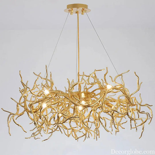 Modern Luxury Chandelier Lighting - LED Gold Branch Chandelier for Living Rooms, Dining Rooms, and Home Decor with Aluminum Tree Design - DecorGlobe