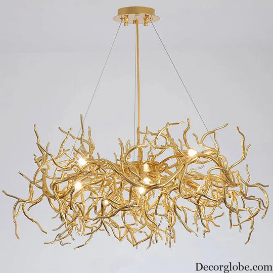 Modern Luxury Chandelier Lighting - LED Gold Branch Chandelier for Living Rooms, Dining Rooms, and Home Decor with Aluminum Tree Design - DecorGlobe