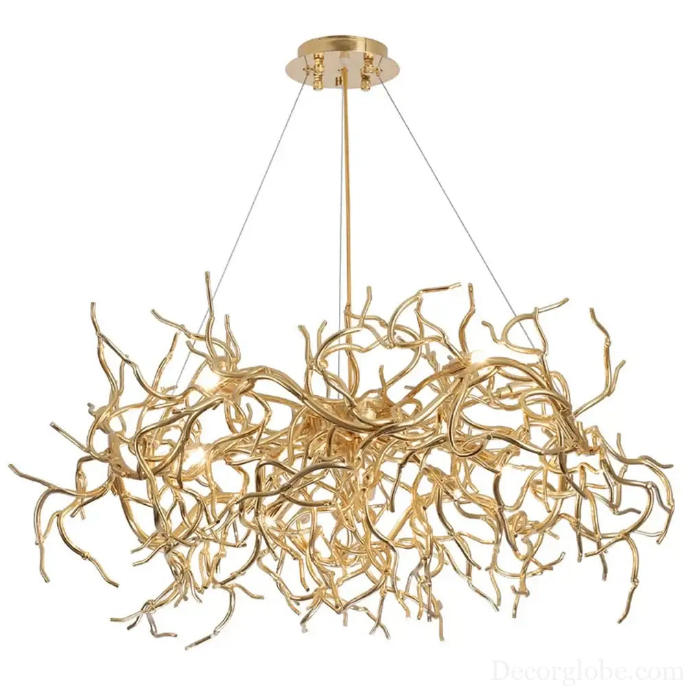 Modern Luxury Chandelier Lighting - LED Gold Branch Chandelier for Living Rooms, Dining Rooms, and Home Decor with Aluminum Tree Design - DecorGlobe