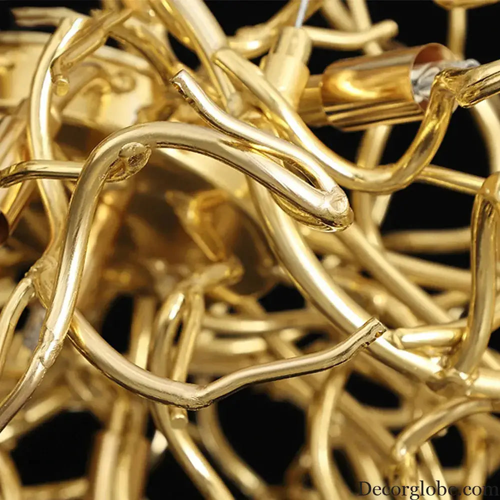 Modern Luxury Chandelier Lighting - LED Gold Branch Chandelier for Living Rooms, Dining Rooms, and Home Decor with Aluminum Tree Design - DecorGlobe