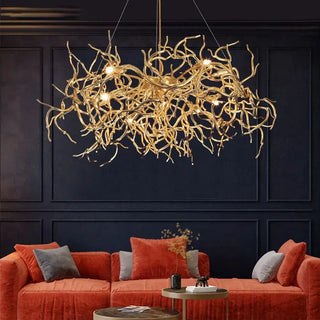 Modern Luxury Chandelier Lighting - LED Gold Branch Chandelier for Living Rooms, Dining Rooms, and Home Decor with Aluminum Tree Design