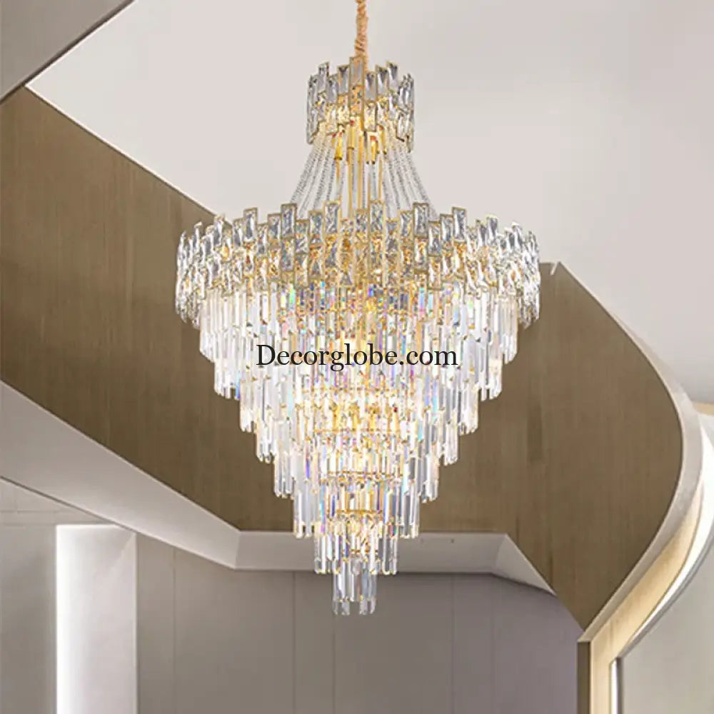 Modern Luxury Glass Crystal Chandelier - Hotel-Grade Decorative Lighting with LED Dimming - DecorGlobe
