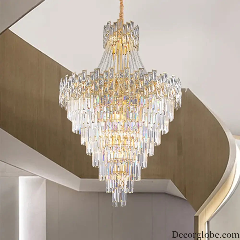 Modern Luxury Glass Crystal Chandelier - Hotel-Grade Decorative Lighting with LED Dimming - DecorGlobe