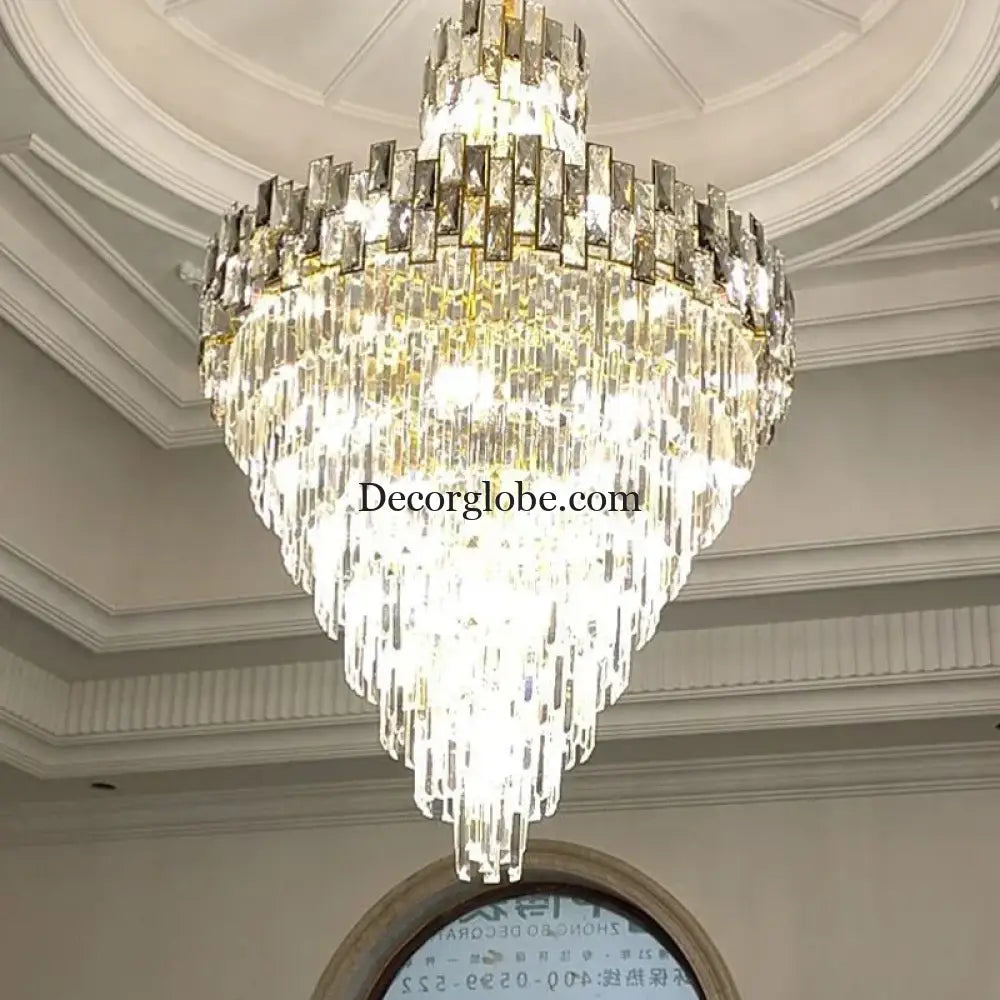 Modern Luxury Glass Crystal Chandelier - Hotel-Grade Decorative Lighting with LED Dimming - DecorGlobe