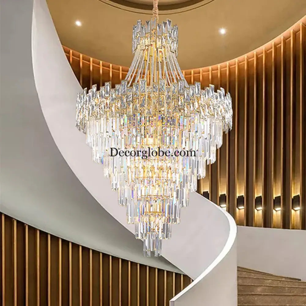Modern Luxury Glass Crystal Chandelier - Hotel-Grade Decorative Lighting with LED Dimming - DecorGlobe