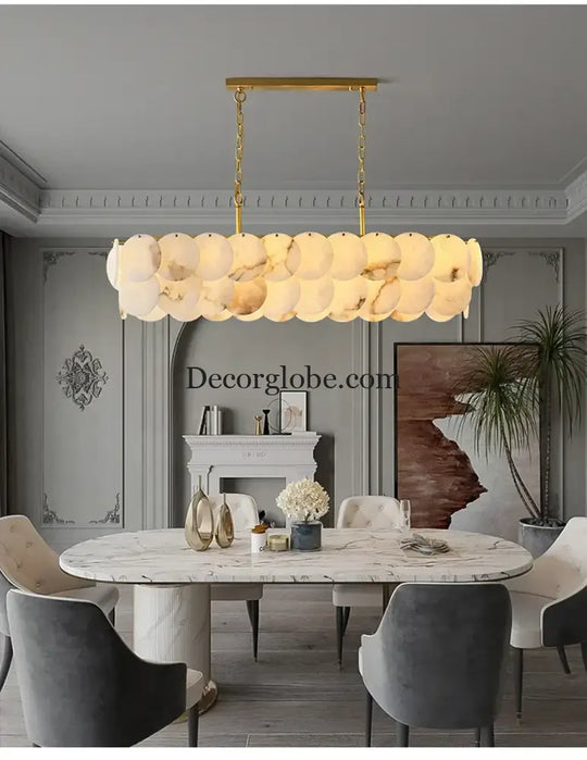 Modern Luxury LED Natural Marble Chandeliers - Illuminating Elegance for Living, Dining, and Kitchen - DecorGlobe