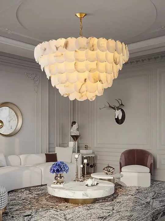 Modern Luxury LED Natural Marble Chandeliers - Illuminating Elegance for Living, Dining, and Kitchen - DecorGlobe