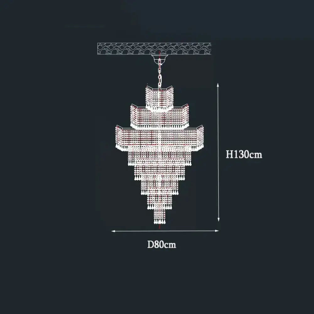 Modern Luxury Long Chandelier - Opulent Illumination for Staircases, Villa Lobbies, High Ceilings, and Grand Spaces - DecorGlobe