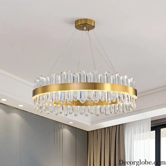 Modern Luxury Meets Light: Gold Halo Pendant Chandelier - DecorGlobe