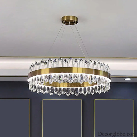 Modern Luxury Meets Light: Gold Halo Pendant Chandelier - DecorGlobe