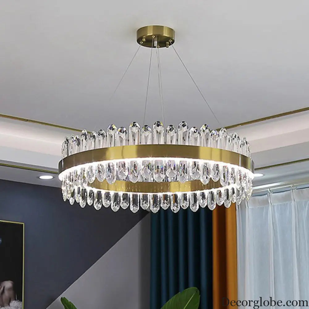 Modern Luxury Meets Light: Gold Halo Pendant Chandelier - DecorGlobe