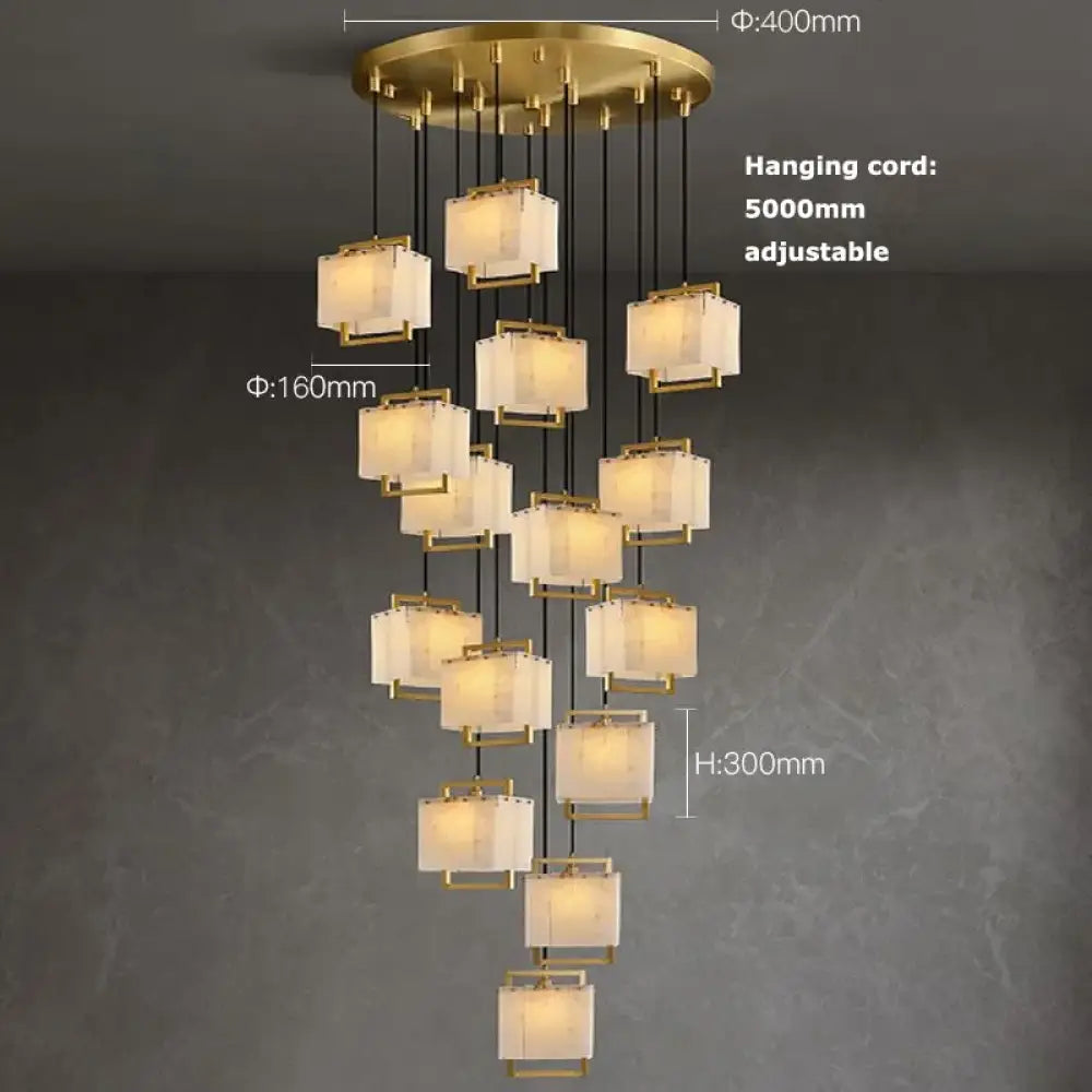 Modern Natural Marble LED Living Room Chandeliers - Elegant Lighting Fixtures for Staircases, Lofts, and Dining Rooms - DecorGlobe