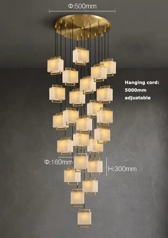 Modern Natural Marble LED Living Room Chandeliers - Elegant Lighting Fixtures for Staircases, Lofts, and Dining Rooms - DecorGlobe