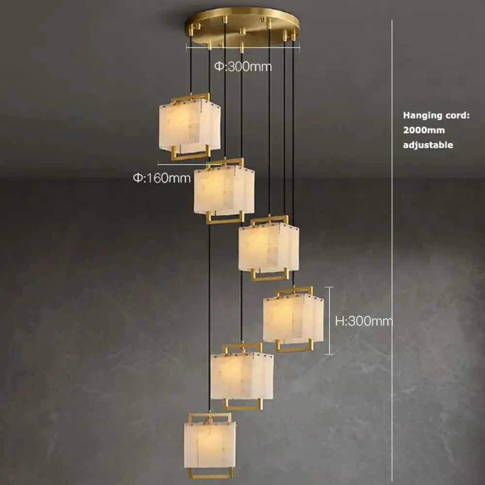 Modern Natural Marble LED Living Room Chandeliers - Elegant Lighting Fixtures for Staircases, Lofts, and Dining Rooms - DecorGlobe