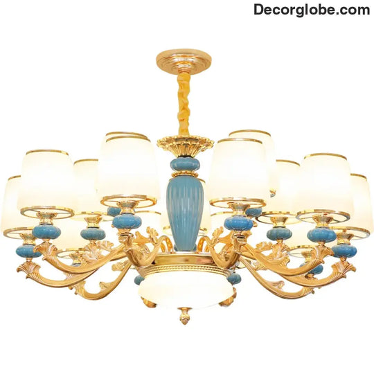 Modern Nordic Ceramic Crystal Chandelier - A Minimalist Lighting Fixture for Living Rooms, Dining Areas, Bedrooms, and Homes - DecorGlobe